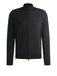BOSS Strickjacke H-Eltorno Dunkelgrau/Grau/Dunkelblau