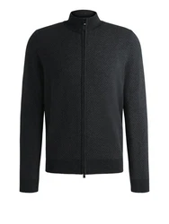 BOSS Strickjacke H-Eltorno Dunkelgrau/Grau/Dunkelblau