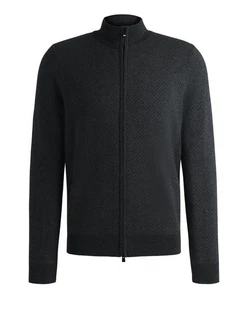 BOSS Strickjacke H-Eltorno Dunkelgrau/Grau/Dunkelblau