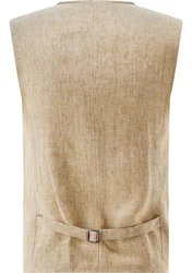 Carl Gross Anzugweste Khaki/Beige/Braun/Weiß