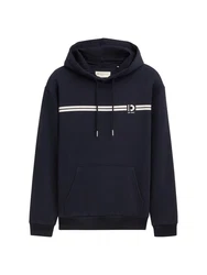 TOM TAILOR Denim Sweatshirt Hoodie mit Print Dunkelblau