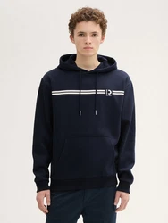 TOM TAILOR Denim Sweatshirt Hoodie mit Print Dunkelblau