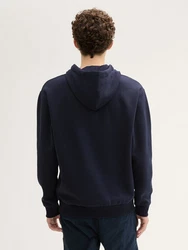 TOM TAILOR Denim Sweatshirt Hoodie mit Print Dunkelblau
