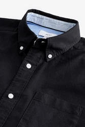 Next Langarmhemd Oxford Slim Fit Dunkelblau/Hellblau/Blau