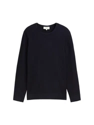 TOM TAILOR Strickpullover mit Rundhalsausschnitt Mlange-Optik Mélange