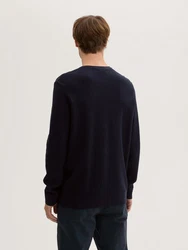 TOM TAILOR Strickpullover mit Rundhalsausschnitt Mlange-Optik Mélange