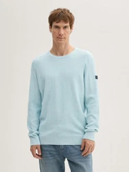 TOM TAILOR Strickpullover mit Rundhalsausschnitt Mlange-Optik Mélange-Optik