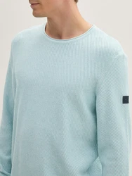 TOM TAILOR Strickpullover mit Rundhalsausschnitt Mlange-Optik Mélange-Optik