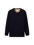 TOM TAILOR Strickpullover Men Plus mit Logo Stickerei Dunkelblau/Hellblau