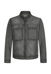 Milestone Lederjacke MSTizian Dunkelgrau/Grau/Hellgrau