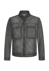 Milestone Lederjacke MSTizian Dunkelgrau/Grau/Hellgrau