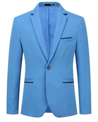 Allthemen Sakko Herren Casualsakko Blau/Hellblau