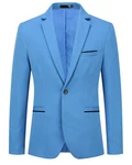 Allthemen Sakko Herren Casualsakko Blau/Hellblau