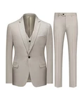 Allthemen Anzug Set Slim Fit Elegantes Business Anzugset Khaki/Beige/Braun/Grau