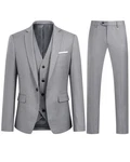 Allthemen Anzug Set Slim Fit Elegantes Business Anzugset Grau/Hellgrau