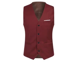 Allthemen Anzug Set Slim Fit Elegantes Business Anzugset Rot/Dunkelrot/Bordeaux/Braun