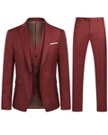 Allthemen Anzug Set Slim Fit Elegantes Business Anzugset Rot/Dunkelrot/Bordeaux/Braun
