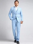 Allthemen Anzug Set Slim Fit Elegantes Business Anzugset Hellblau/Blau