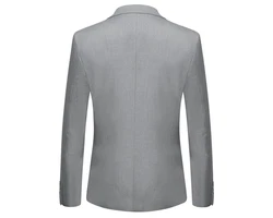 Allthemen Anzug Herrenanzug Slim Fit Businessanzug (2 tlg, Sakko & Hose) Grau/Hellgrau