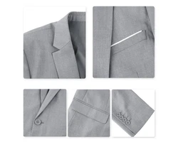 Allthemen Anzug Herrenanzug Slim Fit Businessanzug (2 tlg, Sakko & Hose) Grau/Hellgrau