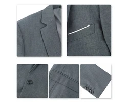 Allthemen Anzug Herrenanzug Slim Fit Businessanzug (2 tlg, Sakko & Hose) Dunkelblau/Grau/Dunkelgrau