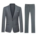 Allthemen Anzug Herrenanzug Slim Fit Businessanzug (2 tlg, Sakko & Hose) Dunkelblau/Grau/Dunkelgrau