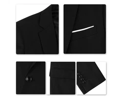 Allthemen Anzug Herrenanzug Slim Fit Businessanzug (2 tlg, Sakko & Hose) Schwarz/Dunkelgrau