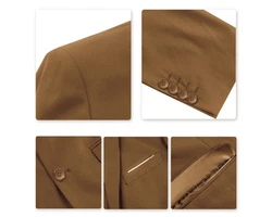 Allthemen Anzug Herrenanzug Slim Fit Businessanzug (2 tlg, Sakko & Hose) Khaki/Braun/Beige