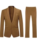 Allthemen Anzug Herrenanzug Slim Fit Businessanzug (2 tlg, Sakko & Hose) Khaki/Braun/Beige
