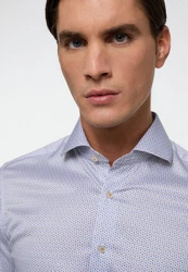 Eterna Langarmhemd Slim Fit Grau/Hellblau/Braun/Dunkelblau