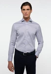 Eterna Langarmhemd Slim Fit Grau/Hellblau/Braun/Dunkelblau