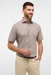 Eterna Kurzarmhemd MODERN FIT NON IRON Braun/Lila/Beige/Grau/Khaki