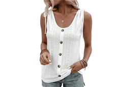 YRIIOMO Tanktop Frhling-Sommer Damenbekleidung Weiß/Creme/Khaki/Grau