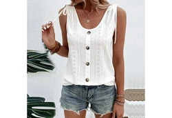YRIIOMO Tanktop Frhling-Sommer Damenbekleidung Weiß/Creme/Khaki/Grau