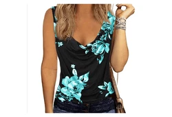 YRIIOMO Tanktop Frhling-Sommer Damenbekleidung Türkis/Blau