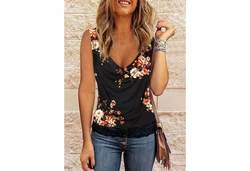 YRIIOMO Tanktop Frhling-Sommer Damenbekleidung Rosa/Schwarz/Rot