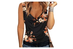 YRIIOMO Tanktop Frhling-Sommer Damenbekleidung Rot/Orange/Rosa/Schwarz