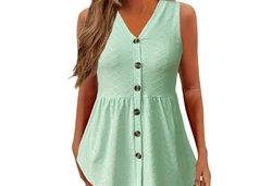 YRIIOMO Tanktop Frhling-Sommer-Damenbekleidung Hellgrün/Grün/Türkis