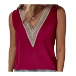 YRIIOMO Tanktop Sommer-Damenbekleidung Dunkelrot/Rot/Bordeaux