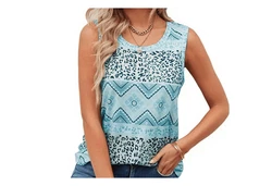 YRIIOMO Tanktop Damenbekleidung Türkis/Blau