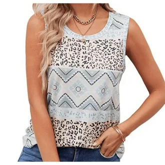 YRIIOMO Tanktop Damenbekleidung Hellblau/Grau/Weiß/Blau/Türkis