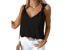 YRIIOMO Tanktop Damenmode V-Ausschnitt 