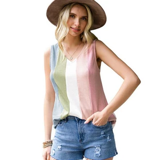 YRIIOMO Tanktop Sommer Damen V-Ausschnitt Oberteile