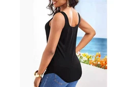 YRIIOMO Tanktop V-Ausschnitt mit Knopfverschluss Damenbekleidung Hellgrau/Beige/Grau/Braun