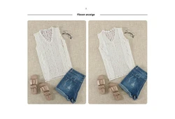 YRIIOMO Tanktop Sommer-Basic Weste für Damen Dunkelblau/Blau