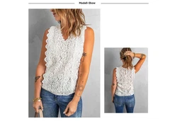 YRIIOMO Tanktop Sommer-Basic Weste für Damen Dunkelblau/Blau