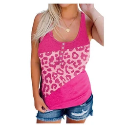 Tanktop Damen rmelloses Hemd mit Knpfen und leichter Dehnung fr den Sommer .