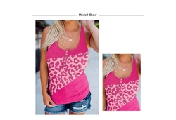 YRIIOMO Tanktop Damen rmelloses Hemd mit Knpfen Rosa