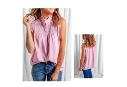 YRIIOMO Tanktop Einfarbige Damenweste Lila/Rosa
