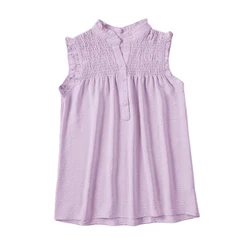 YRIIOMO Tanktop Einfarbige Damenweste Lila/Rosa